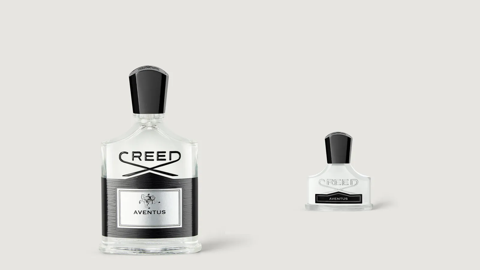 Creed Aventus eau de parfum, 100 ml and 30 ml bottles