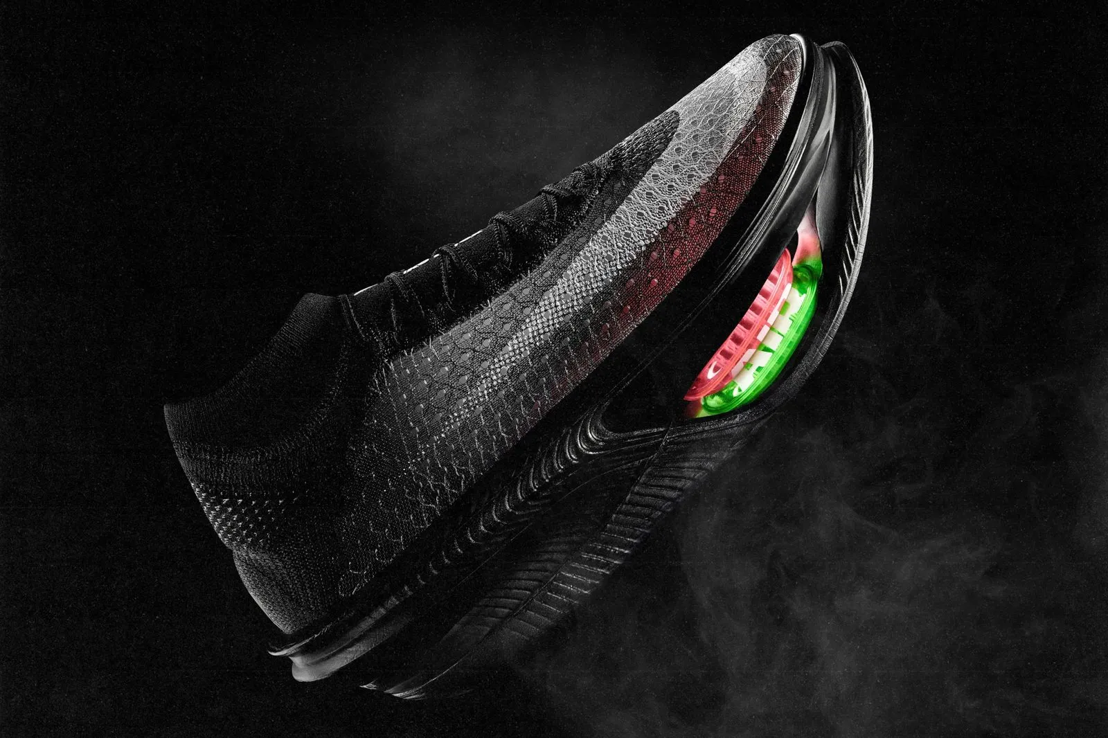 Nike Apex racing shoe from the side with the Air Zoom window lit
